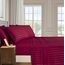 Elegant Comfort Luxuriöse weiche Bettlaken, Fadenzahl 1.500 Perkal, ägyptische Qualität, Weichheit, Knitter- und lichtbeständig, Bettwäsche-Set Queen Streifen Burgunderrot Amaranth