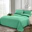 Elegant Comfort Luxuriöse, weiche Bettwäsche Dobby Stripe 1500, Premium-Hotelqualität, Mikrofaser, Weichheit, Knitter- und lichtbeständig (4-teilig), Doppelbett-Bettwäsche-Set, gestreift, Aquamarin
