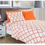 Eleganter Komfort, weich, Knitter- und lichtbeständig, 6-teiliges Bettwäsche-Set King Quatrefoil Joyful Orange
