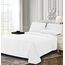Elegant Comfort Luxuriöse, weiche Bettlaken Dobby Stripe 1500, Premium-Hotelqualität, Mikrofaser, Weichheit, knitter- und lichtbeständig (4-teilig) Bettwäsche-Set, Doppelbett, gestreift, Weiß