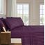 Elegant Comfort Luxuriöse, weiche Bettlaken Dobby Stripe 1500, Premium-Hotelqualität, Mikrofaser, Weichheit, Knitter- und lichtbeständig (4-teilig), Twin, gestreift, Sangria-Violett
