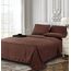 Elegant Comfort Luxuriöse, weiche Bettlaken Dobby Stripe 1500, Premium-Hotelqualität, Mikrofaser, Weichheit, Knitter- und lichtbeständig (4-teilig) Bettwäsche-Set, Twin, gestreift, Espresso-Braun