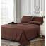 Elegant Comfort Luxuriöse weiche Bettlaken Dobby Stripe 1500, Premium-Hotelqualität, Mikrofaser, Weichheit, Knitter- und lichtbeständig (4-teilig), Bettwäscheset, Twin XL, gestreift, Espressobraun