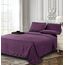 Elegant Comfort Luxuriöse, weiche Bettlaken Dobby Stripe 1500, Premium-Hotelqualität, Mikrofaser, Weichheit, Knitter- und lichtbeständig (4-teilig), Twin, gestreift, Sangria-Violett