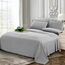 Elegant Comfort Luxuriöse, weiche Bettlaken Dobby Stripe 1500, Premium-Hotelqualität, Mikrofaser, Weichheit, Knitter- und lichtbeständig (4-teilig), Bettwäsche-Set, Doppelbett, gestreift, Silbergrau