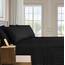 Elegant Comfort Luxuriöse weiche Bettlaken, Dobby-Streifen, 1500, Premium-Hotelqualität, Mikrofaser, weich, Knitter- und lichtbeständig, 6-teilig, Kingsize-Bett, Schwarz