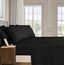 Elegant Comfort Luxuriöses weiches Bettlaken, Dobby-Streifen-1500, Premium-Hotelqualität, Mikrofaser, Weichheit, Knitter- und lichtbeständig (6-teilig), California-King-Size-Bett, Schwarz