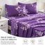 Bedlifes Komplettes Bettlaken-Set, ultraweich, atmungsaktiv, seidige Blumen, tiefe Taschen, 100 % Mikrofaser, 4-teilig, dunkelviolettes Blumenmuster