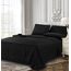 Elegant Comfort Luxuriöses weiches Bettlaken, Dobby-Streifen-1500, Premium-Hotelqualität, Mikrofaser, Weichheit, Knitter- und lichtbeständig (6-teilig), California-King-Size-Bett, Schwarz