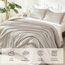 Litanika Linen Grey Comforter Set California King Size, 3-teiliges Cal King Size, leicht, solide, flauschiges Bettwäsche-Set für alle Jahreszeiten (277 x 244 cm Bettdecke und 2 Kissenbezüge)