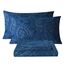 Bedlifes Bettwäsche-Set für Doppelbett, Paisleymuster, ultraweich, gemustert, bedruckt, tiefes Bettlaken, Spannbetttuch und Kissenbezug, 100 % Mikrofaser, 3-teilig, Doppelgröße, Dunkelblau