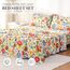 Bedlifes Queen-Bettwäsche-Set, ultraweich, atmungsaktiv, seidig, Blumenmuster, Tiefe Taschen, 100% Mikrofaser, 4-teilig, Queen-Size-Größe, Blumenmuster, Frühling