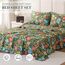 Bedlifes Bettwäsche-Set für Kingsize-Bett, ultraweich, atmungsaktiv, seidige Blumen, Tiefe Taschen, 100% Mikrofaser, 4-teilig, King-Size-Bett mit floralem Blumenmuster, Dunkelgrün