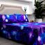Bedlifes Galaxie-Bettwäsche-Set mit Weltraum-Motiv, 4-teilig, Bettlaken und Spannbettlaken mit 2 Kissenbezügen, Violett