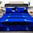 Bedlifes Galaxie-Bettwäsche-Set Bettbezug mit Weltraum-Motiv, 4-teilig, Bettlaken und Spannbettlaken mit 2 Kissenbezügen (Hellblau)