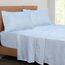 Mejoroom Gestreiftes Queen-Size-Bettlaken-Set, luxuriöse Hotel-Bettwäsche, 1800 Bettlaken und Kissenbezüge, tiefes Spannbetttuch, weich, atmungsaktiv, knitter- und lichtbeständig, 4-teilig (blaue