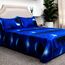 Bedlifes Galaxie-Bettwäsche-Set Bettbezug mit Weltraum-Motiv, 4-teilig, Bettlaken und Spannbettlaken mit 2 Kissenbezügen (Hellblau)