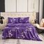 Bedlifes Queen-Bettwäsche-Set, ultraweich, atmungsaktiv, seidige Blumen, Tiefe Taschen, 100% Mikrofaser, 4-teilig, Queen-Size-Größe, Dunkelviolett mit Blumenmuster