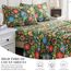 Bedlifes Bettwäsche-Set für Kingsize-Bett, ultraweich, atmungsaktiv, seidige Blumen, Tiefe Taschen, 100% Mikrofaser, 4-teilig, King-Size-Bett mit floralem Blumenmuster, Dunkelgrün