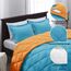 Basic Beyond Bettwäsche-Set für King-Size-Bett, wendbar, für alle Jahreszeiten, 1 Bettdecke (264,2 x 233,7 cm) und 2 Kissenbezüge (50,8 x 91,4 cm + 5 cm), Pfauenblau/Orange