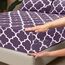 Mejoroom Queen-Bettwäsche-Set, superweiche, gebürstete Mikrofaser, Fadenzahl 1800, Queen-Size-Bettlaken mit 40,6 cm tiefer Tasche, knitterfrei, 4-teilig (Queen, violettes Vierpass-Design mit weißem