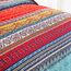Boho-Steppdecken-Set, Doppelbettgröße, orange und blau, böhmische gestreifte Steppdecken-Sets, 3-teilig, weiche Mikrofaser, leicht, Tagesdecke, Bettwäsche-Set für alle Jahreszeiten (172,7 x 218,4 cm)