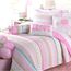 NANQUAN Pink Polka Dot Peace & Love 100% Cotton Reversible Quilt Bedding Set for Kids Girls, Coverlet, Bedspread (Flower Pastel, Twin - 5 Piece: 1 Quilt + 1 Standard Sham + 3 Decorative Pillows)