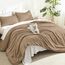 Litanika 3-teiliges Bettwäscheset, einfarbig, für alle Jahreszeiten, flauschiges Bettwäsche-Set (200 x 228 cm Bettdecke und 2 Kissenbezüge) Taupe