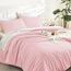 Litanika Bettwäsche-Set für Queen-Size-Betten, 3-teilig, leicht, weich, flauschig, einfarbig, Ganzjahres-Bettwäsche-Set (228 x 228 cm Bettdecke und 2 Kissenbezüge) Rosa
