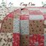Cozy Line Home Fashions 100 % Baumwolle, handteilbar, echtes Patchwork, Rot, Blaugrün, Khaki, Blumenmuster, Landhausstil, wendbar, Tagesdecke, Steppdecke, Bettwäsche-Set für alle Jahreszeiten (Rot