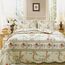 Cozy Line Home Fashions Wende-Bettwäsche-Set mit Blumenmuster, 100 % Baumwolle, Khaki, cremefarben, Gelb, 3-teilig