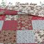 Cozy Line Home Fashions 100 % Baumwolle, handteilbar, echtes Patchwork, Rot, Blaugrün, Khaki, Blumenmuster, Landhausstil, wendbar, Tagesdecke, Steppdecke, Bettwäsche-Set für alle Jahreszeiten (Rot
