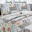 Cozy Line Home Fashions Moorea Bettwäsche-Set, wendbar, Mikrofaser, Blumenmuster, Grau, Gelb, Koralle, Aquablau, Patchwork, Mikrofaser, wendbar, Tagesdecke, Fleur-de-Lis, Queen-Size-Bett, 3-teilig