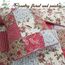 Cozy Line Home Fashions 100 % Baumwolle, handteilbar, echtes Patchwork, Rot, Blaugrün, Khaki, Blumenmuster, Landhausstil, wendbar, Tagesdecke, Steppdecke, Bettwäsche-Set für alle Jahreszeiten (Rot