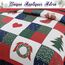 Cozy Line Home Fashions Christmas True Patchwork Kränze Kiefernbaum Strümpfe Rustikale Wendedecke Bettwäsche Set, Decke Tagesdecke (Happy Christmas, King - 3 Stück)