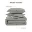 Litanika Bettdecken-Set, mittelgrau, Queen-Size-Größe, 3-teilig, leicht, einfarbig, flauschiges Bettwäsche-Set für alle Jahreszeiten, 228 x 228 cm (Bettdecke und 2 Kissenbezüge)