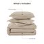 Litanika Khaki-Bettwäsche-Set für Doppelbetten in XL-Größe, 2-teilig, einfarbig, Ganzjahres-Bettwäsche-Set, Daunen-Alternative (168 x 228 cm Bettdecke und 1 Kissenbezug)
