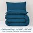 Litanika California King Size, 3-teiliges Bettwäsche-Set von Cal King, Türkis, leicht, einfarbig, für alle Jahreszeiten, Flauschiges Bettwäsche-Set (277 x 244 cm Bettdecke und 2 Kissenbezüge)