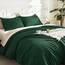 Litanika Übergroße King-Size-Bettdecke, Smaragdgrün, Super-King-Size-Bett, Übergröße, 3-teilig, leicht, einfarbig, für alle Jahreszeiten, flauschiges Bettwäsche-Set (328 x 305 cm Bettdecke und 2