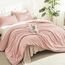 Litanika Bettwäsche-Set für King-Size-Betten, 3-teilig, einfarbig, einfarbig, für alle Jahreszeiten, 228 x 228 cm, Rosa