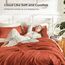 Litanika Burnt Orange Twin/Twin XL Tröster-Set, 2-teilig, massives Terrakotta, leicht, rostfarben, flauschig, gesteppt, 168 x 228 cm Bettdecke und 1 Kissenbezug