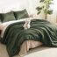 Litanika Bettwäscheset für Doppelbett, XL, 2-teilig, einfarbig, flauschiges Bettwäsche-Set für alle Jahreszeiten, 168 x 228 cm Bettdecke und 1 Kissenbezug, Dunkelolivgrün