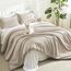 Litanika Oatmeal Twin/Twin XL Tröster-Set, 2-teilig, leicht, solide, flauschiges Bettwäsche-Set für alle Jahreszeiten (168 x 228 cm Bettdecke und 1 Kissenbezug)