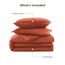 Litanika Burnt Orange Queen-Size-Bettdecken-Set, 3-teilig, Terrakotta, leicht, einfarbig, Ganzjahres-Bettwäsche-Set, Mikrofaser-Daunen-Alternative (1 Steppdecke, 2 Kissenbezüge)