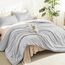 Litanika Hellgraues Bettwäscheset für Queen-Size-Betten, 3-teilig, solides Bettwäsche-Set und Kollektionen, flauschiges Bettwäsche-Set für alle Jahreszeiten (228x228 cm Bettdecke und 2 Kissenbezüge)