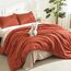 Litanika Burnt Orange Queen-Size-Bettdecken-Set, 3-teilig, Terrakotta, leicht, einfarbig, Ganzjahres-Bettwäsche-Set, Mikrofaser-Daunen-Alternative (1 Steppdecke, 2 Kissenbezüge)