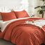 Litanika Burnt Orange Queen-Size-Bettdecken-Set, 3-teilig, Terrakotta, leicht, einfarbig, Ganzjahres-Bettwäsche-Set, Mikrofaser-Daunen-Alternative (1 Steppdecke, 2 Kissenbezüge)