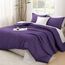 Litanika Bettwäscheset für Doppelbett, XL, leicht, einfarbig, für alle Jahreszeiten, flauschiges Bettwäsche-Set (168 x 228 cm Bettdecke und 1 Kissenbezug) Dunkelviolett