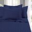 Elegant Comfort Stripe Bed Sheets Bettlaken, Marineblau, Queen