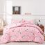 Uozzi Bedding Bed in a Bag 7-teiliges Queen-Size-Bettwäsche-Set mit Einhorn-Motiv, rosa mit Regenbogen-Stern – weiche Mikrofaser, Wendebettwäsche-Set (1 Steppdecke, 1 Spannbetttuch, 2 Kissenbezüge)